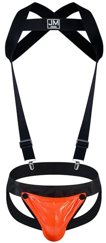 JOCKMAIL Herren Jockstrap mit verstellbaren Trägern Sexy Atmungsaktive Doppelriemen Unterwäsche für Sport Clubwear