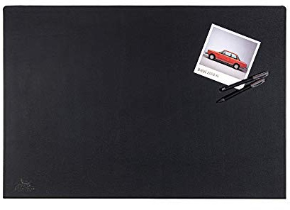 Centaur - Hochwertige Leder Schreibtischunterlage mit 90° Kantenschutz - Schwarz 55x80 cm - ideal für Büro und Zuhause - Pflegeleichte Schreibunterlage -
