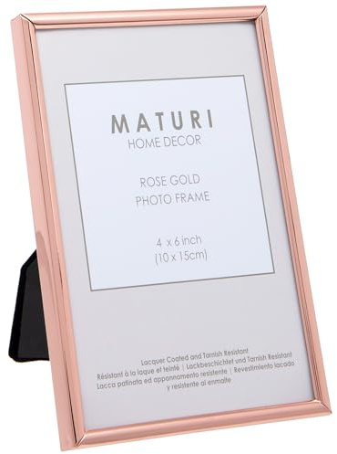 Maturi Rose Gold Coloured Photo Frame - Thin Edge, 4 x 6-inch (10 x 15cm)