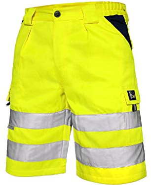 CXS Arbeitsshorts Norwich high Visible, Warnschutz Shorts Visible, Kurze Arbeitshose in Signalfarbe, Kurze Warnschutzhose mit Reflektionsstreifen, EN ISO 20471, 280 g/m2