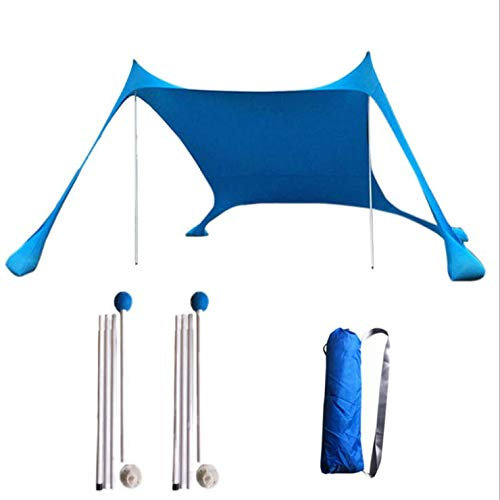 Floving Tendalino parasole da spiaggia Tendalino parasole da spiaggia 3-4 persone ombrellone portatile anti-UV (Blu)