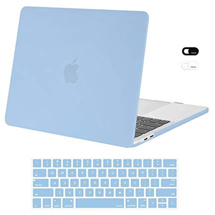 MOSISO Compatible with MacBook Pro 13 inch Case M2 2026, 2025, 2024-2016 A2338 M1 A2251 A2289 A2159 A1989 A1708 A1706, Plastic Hard Case&Keyboard Skin&Webcam Cover for MacBook Pro 13.3, Airy Blue