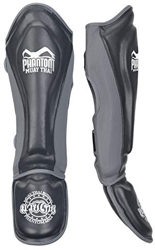 Phantom shin-vakt – idealiskt skydd och optimal passform för sparkar – med vristskydd för alla kampsporter – MMA, kickboxning och Muay Thai – män och kvinnor L/X-L