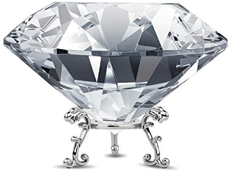 100 MM Briefbeschwerer mit Kristallen, groß, mit Ständer, kristall diamant Schmucksteinen, Hochzeitsdekorationen, Tafelaufsätze (Klar, 3.94Zoll)