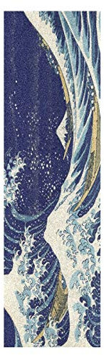 Mnsruu Japanische Kanagawa Surfwelle Skateboard Griffband Sandpapier Griptape Rutschfestes Blasenfrei Blatt 1 Stück Longboard Aufkleber Scooter 22,9 x 83,8 cm