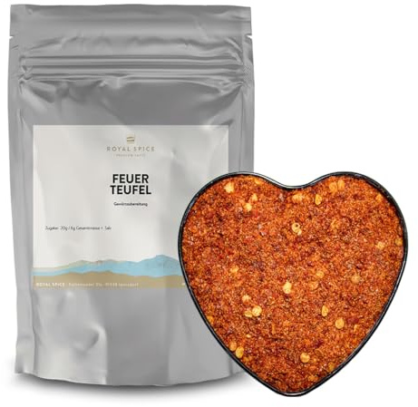 Royal Spice Feuerteufel - Brüh- & Rohwurst Gewürz 100g - Wurst Gewürzmischung für feurig würzige Roh- und Brühwürste oder als Bratwurst Gewürz - Kräftige Chiliwürzung mit pikanter Schärfe