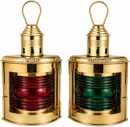 Nautical Light Port & Starboard Lanterns Set of 2 Ship Oil Lamps