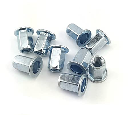 10x Blindnietmutter M10 Sechseckig Flachrundkopf Nietmutter Einnietmutter Stahl Verzinkt