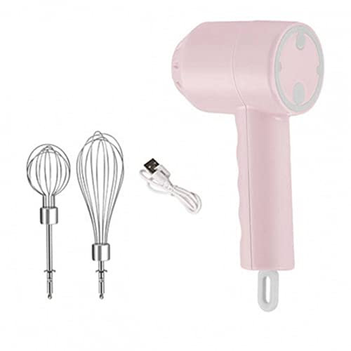 XTYPE Electric Food Mixer Wireless Portable Hand Blender 3 Speeds High Power Dough Blender Egg Beater Baking Hand Mixer Kitchen Tools (Color : Pink)
