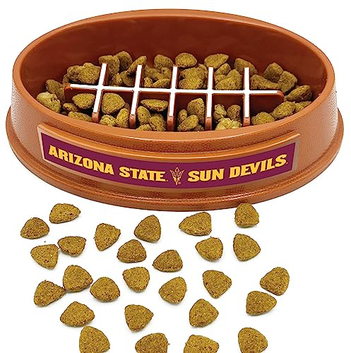 NCAA Super Bowl Arizona State Sun Devils Gamelle à alimentation lente pour chien Motif football Gamelle d'alimentation lente pour une digestion saine Gamelle antidérapante pour grands et petits chiens