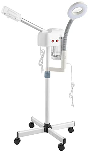 Winado 2 in 1 Facial Steamer with 5X Magnification Light, Deep Cleaning for Personal Skin Care, Beautician Steamer Professional Humidifier Facial Spa Mist Steam for Home & Beauty Salon, White