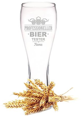 Leonardo Weizenglas mit Gravur - Professioneller Biertester - Personalisiert mit Namen - Geschenke für Papa zum Vatertag - Geschenk für Bierkenner - Geschenkidee für Ihn Männer - 500 ml