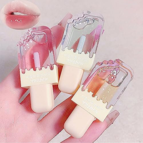 Pakivs 3Pcs Clear Lip Gloss Hydrating Lip Glow Oil Clear Plumping Lip Long Lasting Moisturizing Glossy Lip Lacquer pour femmes
