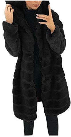LZPCarra Pelzmantel Damen Kunstpelz Jacke Faux Fur Cardigan Pelzjacke Lang Teddyfell Felljacke Stepp Fellmantel Herbst Winter Elegant Felljacke Wintermantel Mantel Steppjacke Mit Kapuze