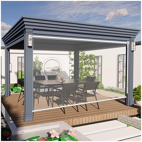 Sonakia Outdoor Clear Pvc Roller Blinds, Transparent Waterproof Roll Up Blinds, Rainproof Window Roller Shades, Plastic Windproof Curtains for Gazebo/patio/pergola,WxH-150x200cm/59 * 78.7in