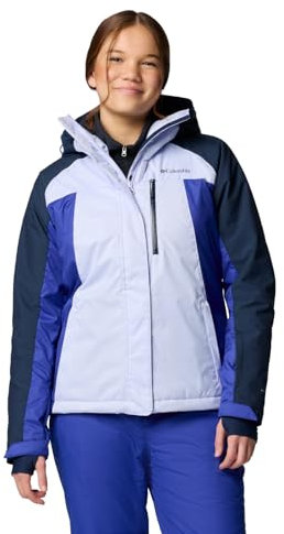 Columbia Women's Snowy Summit Insulated Jacket, Snowdrift/Clematis Blue/Coll Navy Cdye, XL