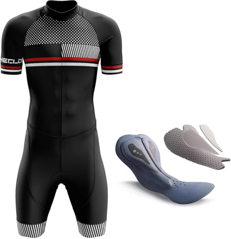 Mens Cycling Skinsuit Competition professional Padded,Triathlon Suit Men’s,Short Sleeve One Piece Bodysuit,With 3 Pockets for Running, Cycling and Swimming.Customised Pattern Available (TYP-2,XS)