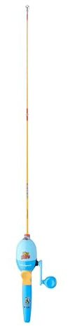 Shakespeare Wild Kratts Anfänger-Spinnrolle und Angelrutenkombination, 1-teilige Kinder-Angel-Kombination, solide Fiberglas-Ruten-Blank-Konstruktion, bequemer Gel-Tech-Griff