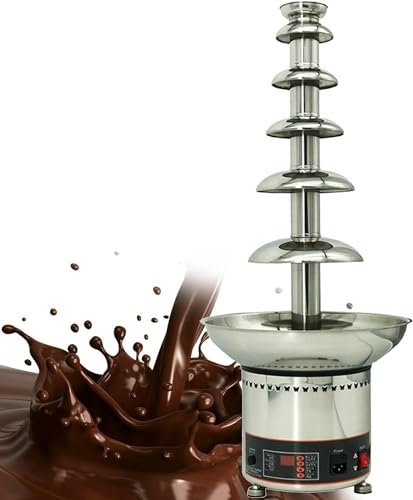 FLTRGO Macchina elettrica per Fontana per fonduta di Cioccolato, Macchina per sciogliere elettrica, per Feste, scioglie Il Formaggio, Queso, Caramelle e Fragole, Spicchi di Mela, Verdure