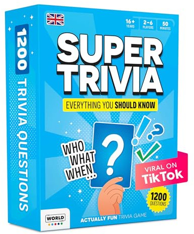 Super Trivia Games for Adults with 1200 Questions - Fun Board Game with Trivia Cards - Easter Family Game for Teens and Adults - Fun Party Games for Teenage Boy Gifts