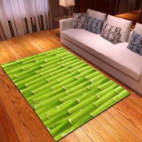 Kreativer Grüner Bambus Teppich Kinderteppich Wohnzimmerteppich Schlafzimmerteppich 3D-Gedruckter Superweicher Flanellteppich 180 X 280 cm - Leicht Zu Reinigendes, Weiches Polyester -6A3Y9C8T9A7