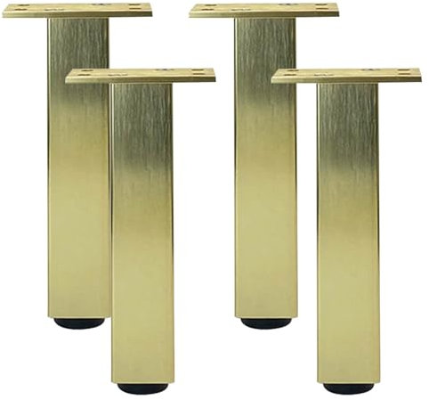 SZLXJMFL Gold 4×Schrankfüße Höhenverstellbar, Möbelfüße Möbelfüsse Höhe: 6-40cm Sockelfuß Ø25mm Sideboard/Nachtschrank Füße Rund Möbelbeine Aluminium, Eloxierte Oberfläche-25cm/9.8in