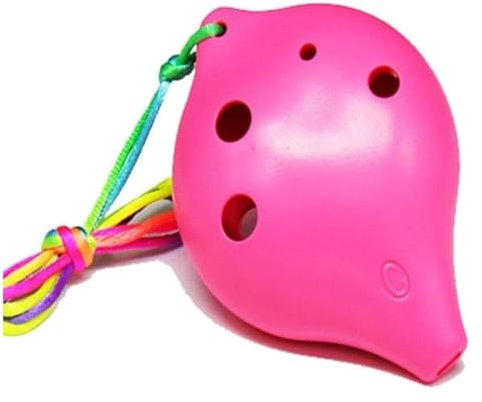 Okarinas Okarina aus Kunststoff, 6 Löcher, Okarina der Zeit, Mini-handgefertigte Flöte, Sopran-C, Musikinstrumente, Okarina-Geschenke (Farbe: E) Geschenk(Pink)