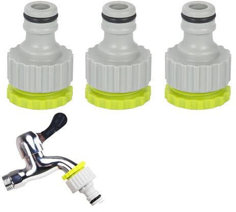 3 Stück Hahnverbinder,Wasserhahn Adapter,Wasserhahn Anschluss,6/4 Zoll Kunststoff Schlauchanschluss,2-in-1 Garten Hahnverbinder Wasserhahnanschluss,für Garten Schlauch,Wasserrohr Anschluss