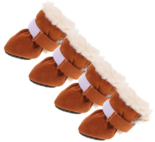 BESPORTBLE 8stücke rutschfeste Hundeschuhe Mit Fleece-Futter Winterstiefel Für Kleine Hunde Schützende Pfotenschuhe Für EIS Einfach Anzuziehen Sicher Und Bequem