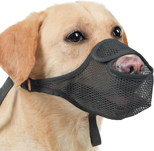JAONLD Maulkorb für Hunde Einstellbar Hunde Maulkorb Mit Klettverschluss L | Atmungsaktiv Übergröße Haustier Maske für Mittelgroße und Große Hund Geeignet zum Schutz vor Fressen,Bissen und Bellen