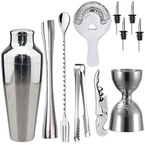 QIUYMGFG Shaker per Cocktail Kit Cocktail Shaker per Cocktail Professionale in Acciaio Inossidabile Boston, Shaker per Vino, Martini, per Barista, Drink, Party Bar(Kits-D)