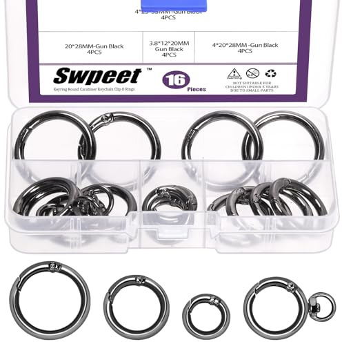 Swpeet Key Ring Carabiner Keychain Clip for Purse Strap Closure