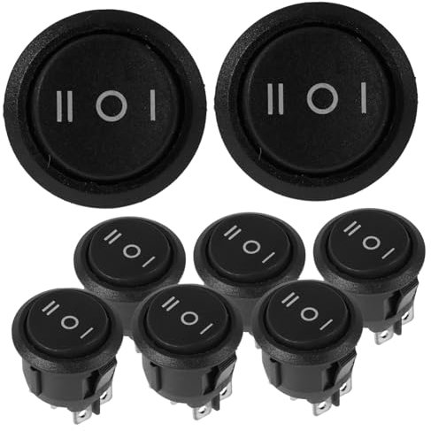 MAGICLULU Interrupteurs à Bascule Ronds Noir 3 Positions Lot de 8 6 Broches en Pa Contrôle Flexible et Fiable pour Usage Marin et Automobile
