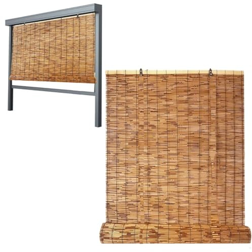 Exterieur Terrasse Bambou Store Enrouleur Rideau De D'intimité W 50 70 80 90 100 120 130 150 CM Stores À Rouleaux Romains pour Fenêtres Et Portes Balcon Jardin(70x220cm)