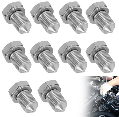 UOSIWYA 10 viti di scarico dell'olio con anello di tenuta, vite di scarico dell'olio M14, vite di scarico dell'olio, guarnizione per auto