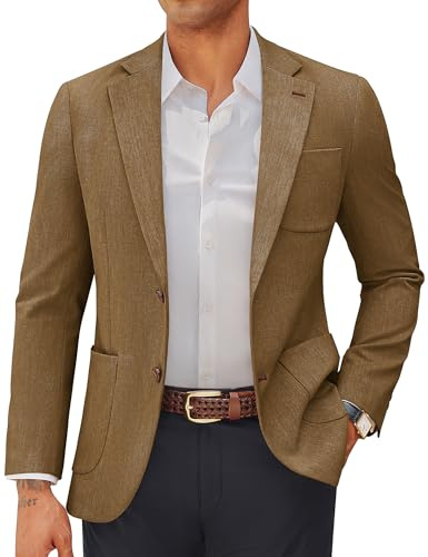 PJ PAUL JONES Mens Blazer Casual Suit Jacket Smart Notched Lapel Sport Coat | 2 Button,Lightweight,Slim Fit,Business