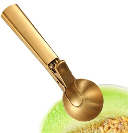 Qkbuza Scoop for dough, stainless steel watermelon ball shaper, sandwich portioner, for dessert, buffet, party, kitchen, house, dough, sweets, popcorn, watermelon