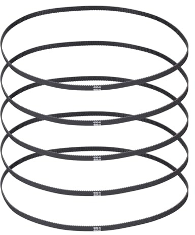QUARKZMAN 5 Stück 600mm GT-2 Zahnriemen 6mm Breite 2mm Teilung Schwarz | 3D-Druck GT-2 Zahnriemen Geschlossener Gummiring