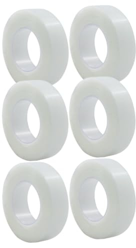 Cinta para Párpados Doble Transparente Pe, 6 Rollos Transpirables | Fácil de Cortar, y Ligera, para Maquillaje Diario y Deporte, Color Blanco, Formato Práctico
