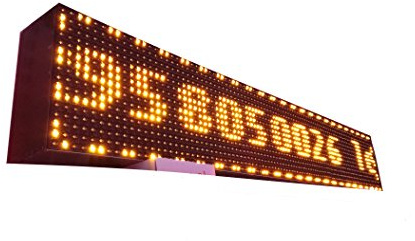 Cartel LED Programable con Sensor de Temperatura y Reloj (96x16, Naranja Ámbar) / Pantalla de Texto/Rótulo Luminoso/Reloj Electrónico