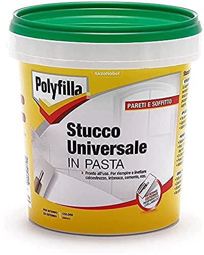 POLYFILLA STUCCO UNIVERSALE per muro Interno ed Esterno, Pronto Uso, per riempire calcestruzzo intonaco cemento, in PASTA, BIANCO 1KG
