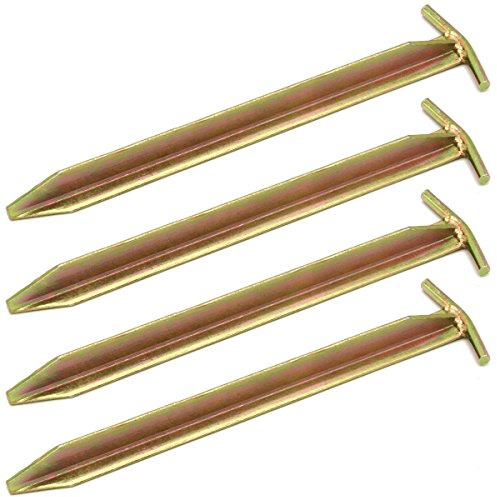 AMANKA Extra Stabil 4 Stahl Erdnägel T-Profil 300x25mm Zelt-Heringe Harte Böden Zeltnägel Campingheringe Lang Verzinkt