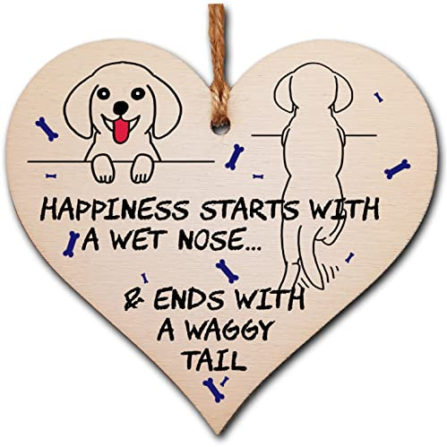 Handmade Wooden Hanging Heart Plaque Gift Perfect for Dog Lovers Pet Keepsake Novelty Decoration
