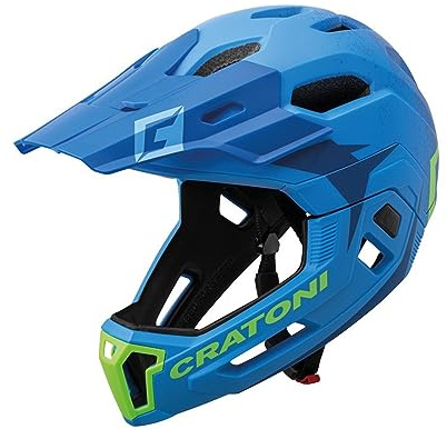 Cratoni Helmets GmbH Unisex – Erwachsene C-Maniac 2.0 Mx Fahrradhelme, Blau/Lime Matt, M/L