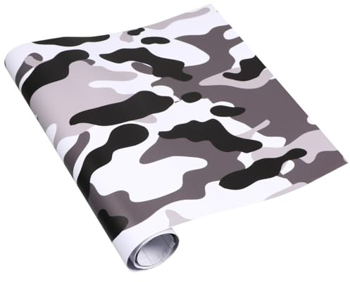 BESPORTBLE Car Graphics Black Camo Vinyl Wrap Camo Vinyl Wrap For Cars Camouflage Pattern Air-Release Adhesive Film Sheets Body Decals Body Decals And Graphics Side Stripe Stick