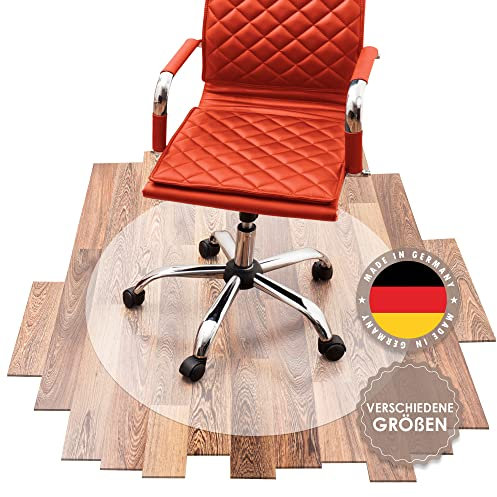 SCHMIEDWERK Bürostuhl Unterlage versch. Größen - Bodenschutzmatte für Schreibtischstuhl rutschfest in milchweiß | Made in Germany (90cm rund)