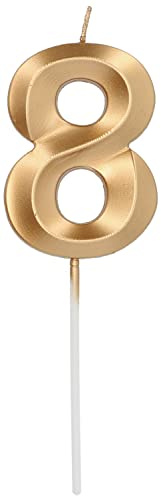 Folat 18878 Candela Glamour Numero 8 Oro Metallizzato