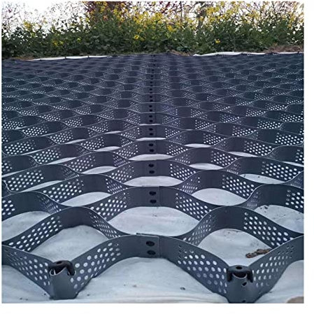 QWEASDF 5 cm/2 in Kies-Stabilisator-Gitter, Skalierbares Geo Grid, HDPE-Geo-Gitter für Bürgersteig, Außenbereich, steile Hügel, Durchlässiges Bodengitter mit Ablauflöchern,5 * 10m(16.4 * 32.81ft)