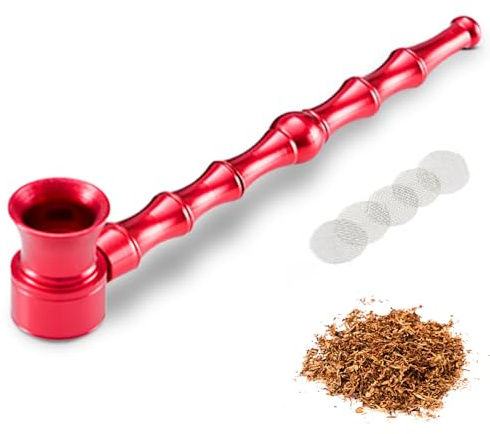 Pur-Pfeife | +5 Edelstahlsiebe | Hochwertige Metallpfeife 13cm | Abschraubbarer Kopf | Leichte Reinigung | Smoking Pipe Pfeife Glas Rauchen | Gebrauch von Tabakwaren