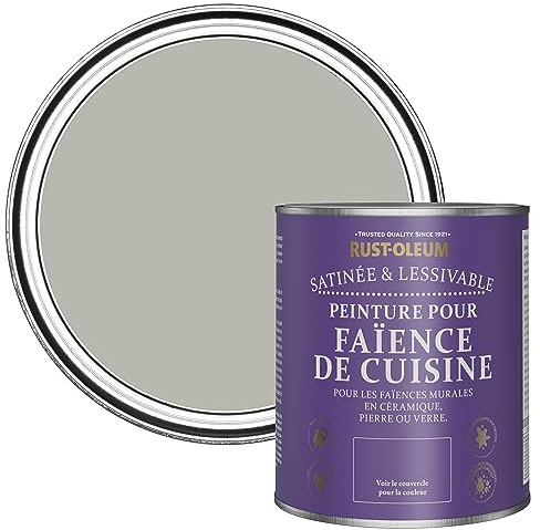 Rust-Oleum Grey water resistant Kitchen Tile Paint in Satin Finish - Grey Tree 750ml